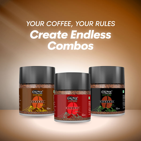 Make your own Coffee Combo: Free Frother Included  | Pack of 3 | Choose from 10 Flavours | 50g each