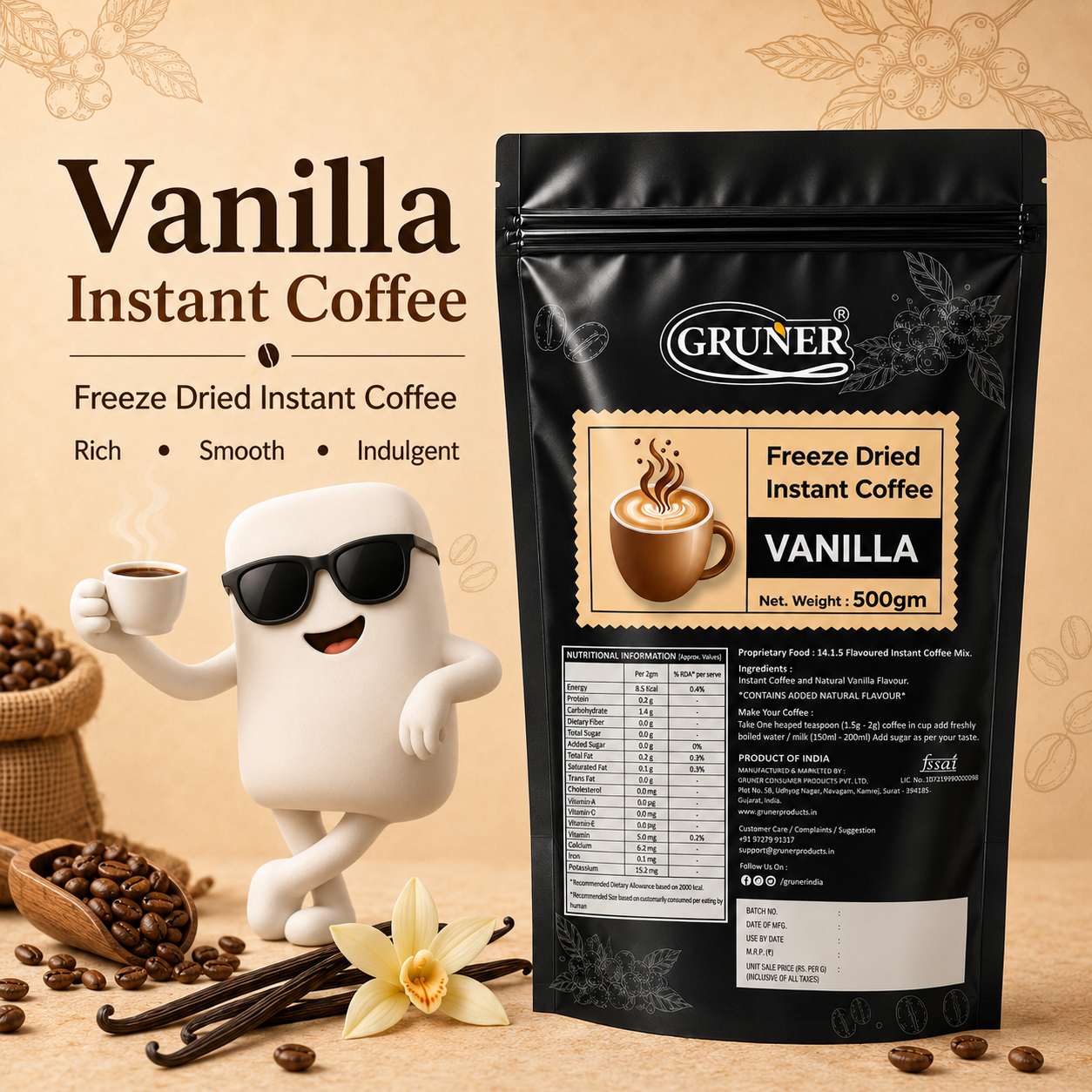 Freeze dried Instant Coffee Vanilla (500g)