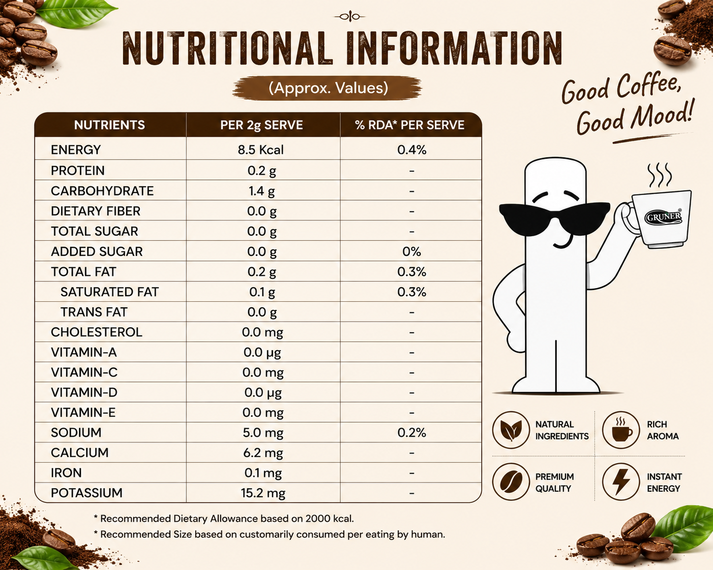 Freeze dried Instant Coffee Espresso (500g)