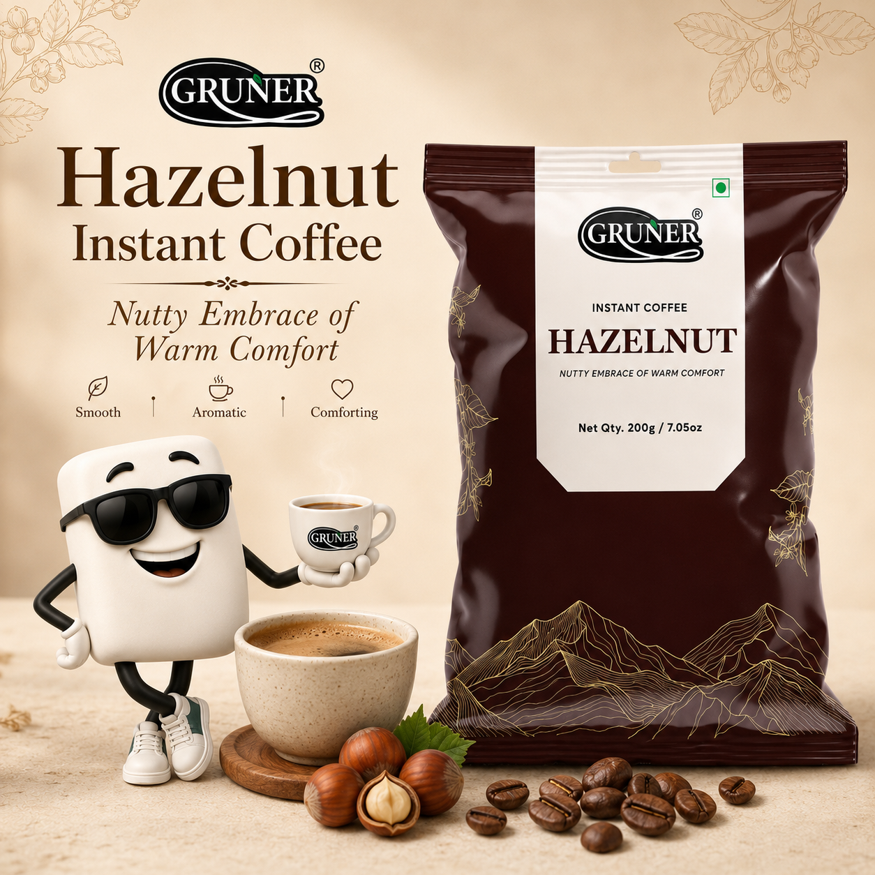 Hazelnut Instant Coffee Powder (200g)