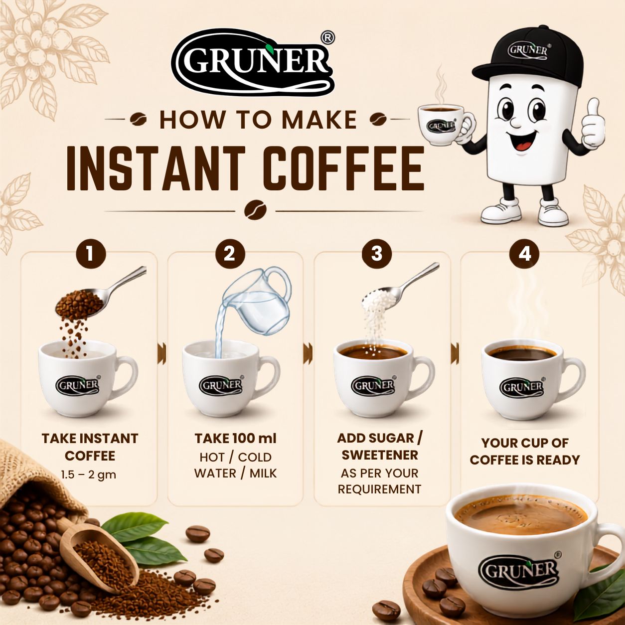 Hazelnut Instant Coffee Powder (200g)