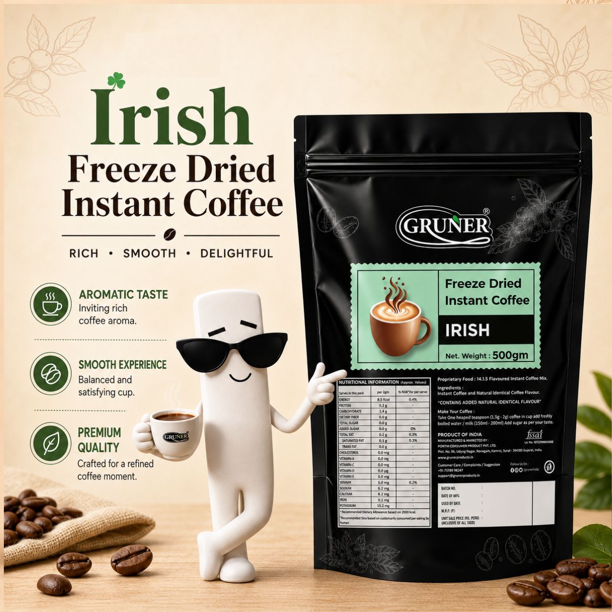 Freeze dried Instant Coffee Irish (500g)