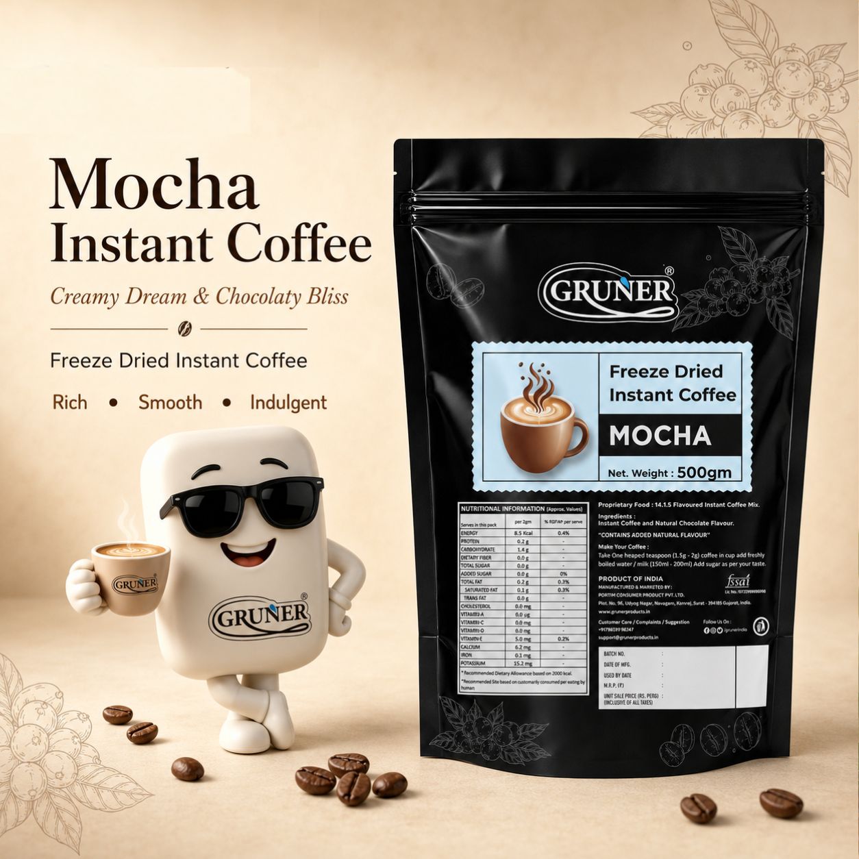 Freeze dried Instant Coffee Mocha (500g)
