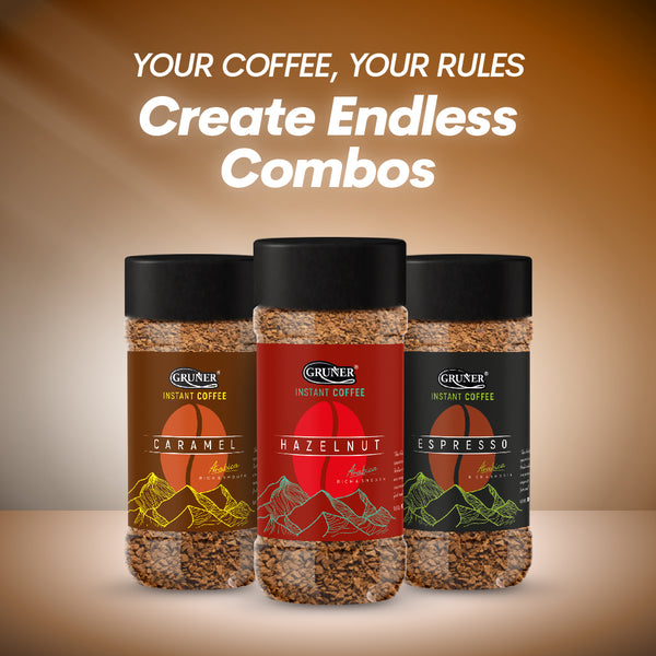 Make your own Coffee Combo: Free Frother Included | Pack of 3 | Choose from 6 Flavours | 100g each